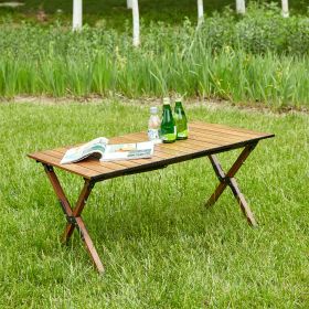 1-piece Folding Outdoor Table, Lightweight Aluminum Roll-up Rectangular Table for indoor, Outdoor Camping, Picnics,Beach,Backyard, BBQ, Party, Patio