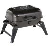 14" Portable Charcoal Grill, Tabletop Small BBQ Grill for Outdoor Cooking, Camping, Tailgating, Enamel Coated, Vent, Folding Legs, Black