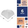 Collapsible Mesh Food Covers for Outdoors 6 pcs, 17" x 17" White Food Umbrella Mesh Cover with Stainless Steel Framework, Washable Camping Food Tent