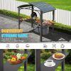 8x5FT Arc Roof, Grill Canopy for Outdoor Grill w/Double Galvanized Steel Roof and 2 Side Shelves, BBQ Gazebo Grill Tent for Patio Garden Backyard