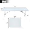 6ft Folding Table, Portable Plastic Table for Camping, Picnics, Parties, White