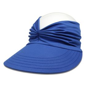 Wide Brim Sun Protection Hat; Visor Hat; Breathable Empty Top Sun Hat; Scallop Cap For Beach Outdoor; Women's Hat & Caps (Color: Royal Blue)