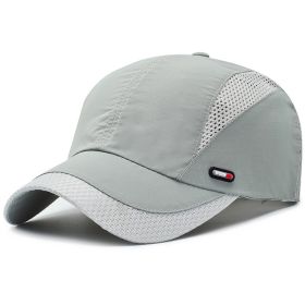 Quick-drying Mesh Baseball Cap - Breathable Sun Hat for Men - Outdoor Fishing & Summer Activities (Color: Light grey, size: Adjustable (56-60cm))