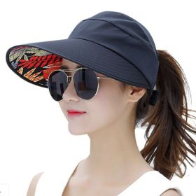 Summer Sun Protection Folding Sun Hat For Women Wide Brim Cap Ladies Beach Visor Hat Girl Holiday UV Protection Sun Hat (Color: Pink)