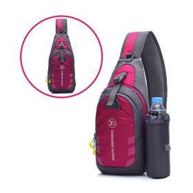 Outdoor Multifunctional Water Bottle Shoulder Bag Messenger Bag Waist Bag (Color: Pink)