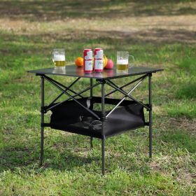 1-piece Folding Outdoor Table with Carrying Bag,Lightweight Aluminum Roll-up Square Table for indoor, Outdoor Camping, Picnics, Beach,Backyard, BBQ (Color: as Pic)